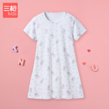 【合19.6元/件】： THREEGUN 三枪 儿童舒肤薄棉女童圆领短袖睡裙 任选2件