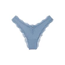 VICTORIA'S SECRET 光滑蕾丝低腰半包臀内裤女士 3JSD水洗牛仔蓝 11246225 S