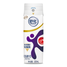plus会员:伊利舒化奶 无乳糖牛奶高钙 220ml*24盒/箱＊2件