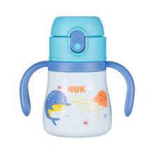 PLUS会员：NUK 316不锈钢儿童保温杯 蓝色鲸鱼(带把手) 280ml