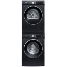 预售、PLUS会员：SIEMENS 西门子 iQ300曜石黑系列 洗烘套装 10kg滚筒洗衣机+10kg烘干机 U20W+D20W
