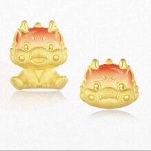 CHOW TAI SENG 周大生 赠红色皮绳 黄金火龙果转运珠1.05g（乖坐版）