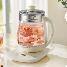 Plus会员：Joyoung 九阳 养生壶 1.5L煮茶壶煮茶器 玻璃花茶壶 316不锈钢烧水壶电热水壶 K15D-WY301