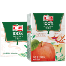 13日0点、限地区、plus会员：汇源 100%苹果汁200ml*24盒整箱