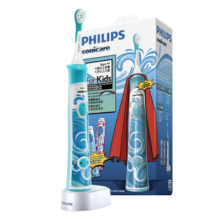 飞利浦（PHILIPS） 儿童电动牙刷 4-6岁12岁宝宝充电式声波震动牙刷2种强度(自带刷头*2) 六一儿童节礼物 小王子蓝色款 2种力度 蓝牙APP互动款