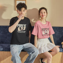 TONLION 唐狮 [618疯抢]唐狮白色纯棉短袖t恤男女夏季设计感黑色休闲宽松上衣2