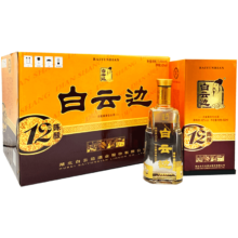 京东百亿补贴、PLUS会员:白云边  十二年陈酿 浓酱兼香型白酒42度 450ml*6瓶 整箱装（含礼品袋）