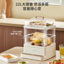 YIDPU 亿德浦 电蒸锅蒸箱大容量三层电蒸锅电锅一体多功能蒸锅可预约三层蒸锅22L