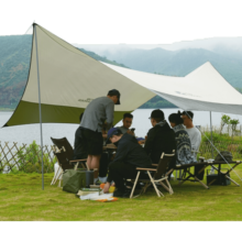 牧高笛（MOBIGARDEN） 天幕户外防晒防雨大帐篷遮阳棚野餐自驾露营休闲凉棚天幕 橄榄绿440*440*210CM 多人