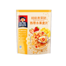 桂格（QUAKER）热带水果味燕麦片420克 麦果脆系列 早餐搭配 烘焙麦片