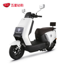 京东百亿补贴，五星钻豹电动车72V长续航高速电动摩托车1200W成人电动摩托车 NX凝雪白
