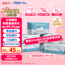 Kleenex 舒洁 羊驼湿厕纸 80片*6包*3件