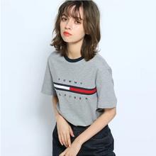 TOMMY HILFIGER 汤米新款时尚百搭刺绣字母Logo短袖T恤女