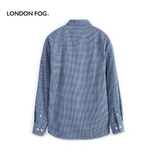 LONDON FOG 敦雾长袖衬衫男秋季混纺磨毛色织格子简约通勤休闲百搭潮牌衬衣