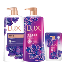 京东百亿补贴、plus会员:力士（LUX）精油香氛沐浴乳 幽莲750g+霓光墨兰香750g送沐浴乳200g 香味持久