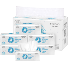 妮飘（Nepia）润颜乳霜纸3层108抽*6包 高端保湿软抽纸 敏感肌适用