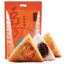 京东百亿补贴、PLUS会员：五芳斋 嘉兴粽子大礼包 肉粽+蛋黄粽+豆沙粽 1000g