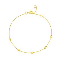 CHOW TAI FOOK 周大福 小方块圆珠22K黄金手链 15cm 1.3g