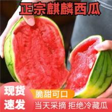 京东百亿补贴、plus会员:晟容果蔬正宗安徽麒麟西瓜8424 4.1-5斤  精选装