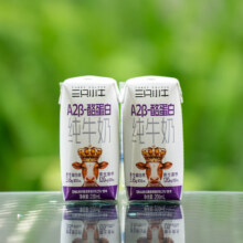 现代牧业  三只小牛A2β-酪蛋白纯牛奶 200ml*10盒 *2件