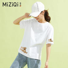 MIZIQI 米子旗 女士纯棉短袖T恤 T11666