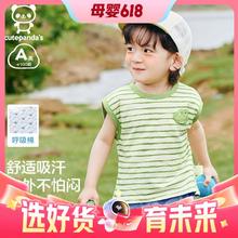百亿补贴：cutepanda's 咔咔熊猫 婴儿衣服韩版竹节棉背心无袖