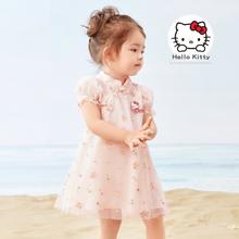 HelloKitty联名女童连衣裙夏季汉服国风裙子儿童公主裙