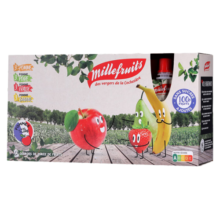 米莱菲（MILLEFRUITS）法国原装进口果泥水果泥苹果香蕉草莓果泥袋装 法国原装进口果泥 组合装 90g 12包
