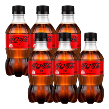 可口可乐（Coca-Cola）经典口味无糖零度可乐汽水300ml 碳酸饮料 300ml*6瓶