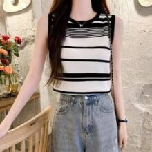 Madallo 莫代尔 纹冰丝针织 背心女