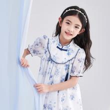 Deesha 笛莎 女童23夏连衣裙儿童夏装薄款汉服裙