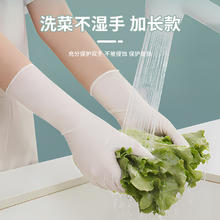 LANON 兰浪 次性洗碗手套女家务清洁厨房耐用食品级加长丁腈PVC家用薄贴手