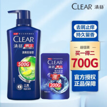 plus会员，京东百亿补贴:清扬（CLEAR）去屑洗发水 500g 清爽控油 新老包装随机发货 清爽控油500g+活力运动200g袋