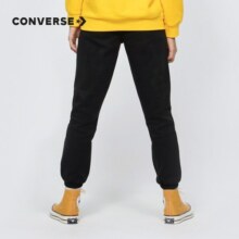 Converse 匡威童装女童保暖加绒长裤秋冬儿童针织休闲运动裤子 正黑色 150(M)