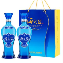 京东PLUS：YANGHE 洋河 蓝色经典海之蓝 口感绵柔浓香型 42度 520mL 2瓶 双支装