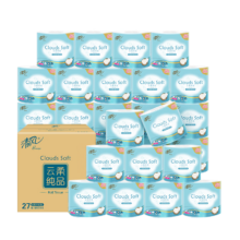 清风有芯卷纸 云柔纯品4层加厚110克*27卷*4件