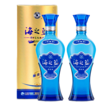 洋河蓝色经典 海之蓝 浓香型高度送礼白酒  商务宴请 52度 480mL 2瓶 海之蓝送礼袋