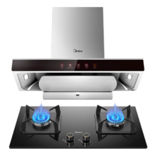 预售、PLUS会员：Midea 美的 顶吸欧式抽油烟机 烟灶套装 T36+Q325（天然气）