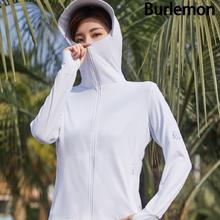 BURLEMON 冰丝速干防晒衣女长袖防紫外线透气2024夏新款户外骑车防晒服原纱