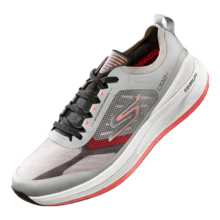 斯凯奇（Skechers）男鞋春季轻便缓震网面跑步鞋透气软底休闲运动鞋 GYOR灰橘 45
