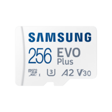 概率券、京东PLUS：SAMSUNG 三星 EVO Plus系列 Micro-SD存储卡 256GB（UHS-I、V30、U3、A2）