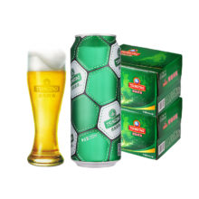 TSINGTAO 青岛啤酒 青岛足球罐啤酒500ml*24听 2箱实惠组合装+福禧10度500mL*8罐*2件