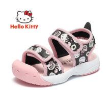 HELLOKITTY童鞋女童凉鞋夏季新款防滑透气沙滩鞋中小童休闲鞋 黑色 23码内长约148mm