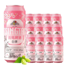 青岛啤酒（TsingTao）精酿白啤 樱花版浓郁麦香500ml*12听 *2件（凑2元）
