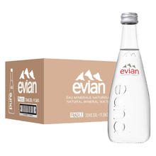 evian 依云 矿泉水 法国进口 330ml*20玻璃瓶箱装饮用水高端矿泉水天然弱碱