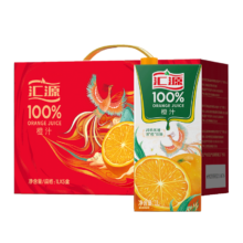 plus会员、概率券:汇源100%果汁橙汁1Lx5盒