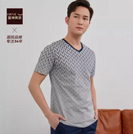 Virtue 富绅 男士V领印花短袖T恤 2色