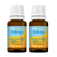 Ddrops滴卓思 维生素D3滴剂drops成人新生婴儿童全年龄液体钙吸收vd3 DD小滴瓶 婴儿D3滴剂 400iu*2（0-1岁）