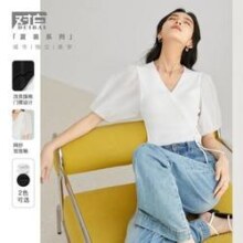 DUIBAI 对白 新中式网纱泡泡袖针织衫 DDO070W