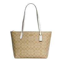 COACH 蔻驰 Tote系列 女士单肩包 4455 IME74 卡其白色 中号